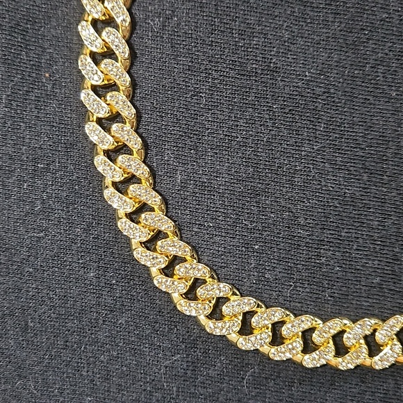 Brand New Golden Bling Bling Cuban Link Decorative Dog Collar - Picture 3 of 9